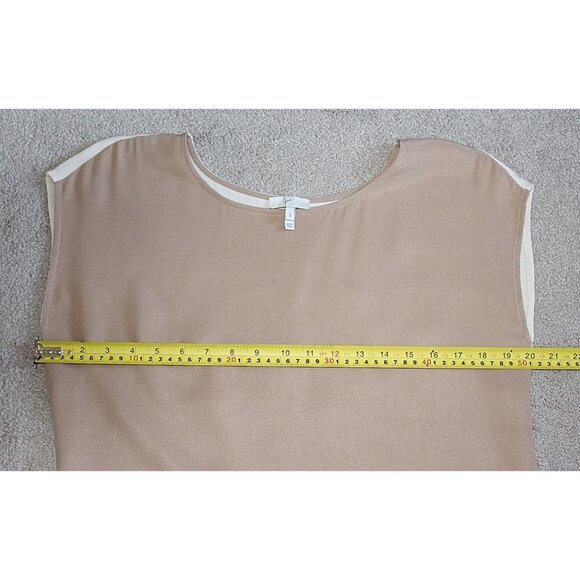 Joie - Nixon Colorblock Silk Shift Dress in Tan, Natural, Black - S - $398 - Picture 4 of 12